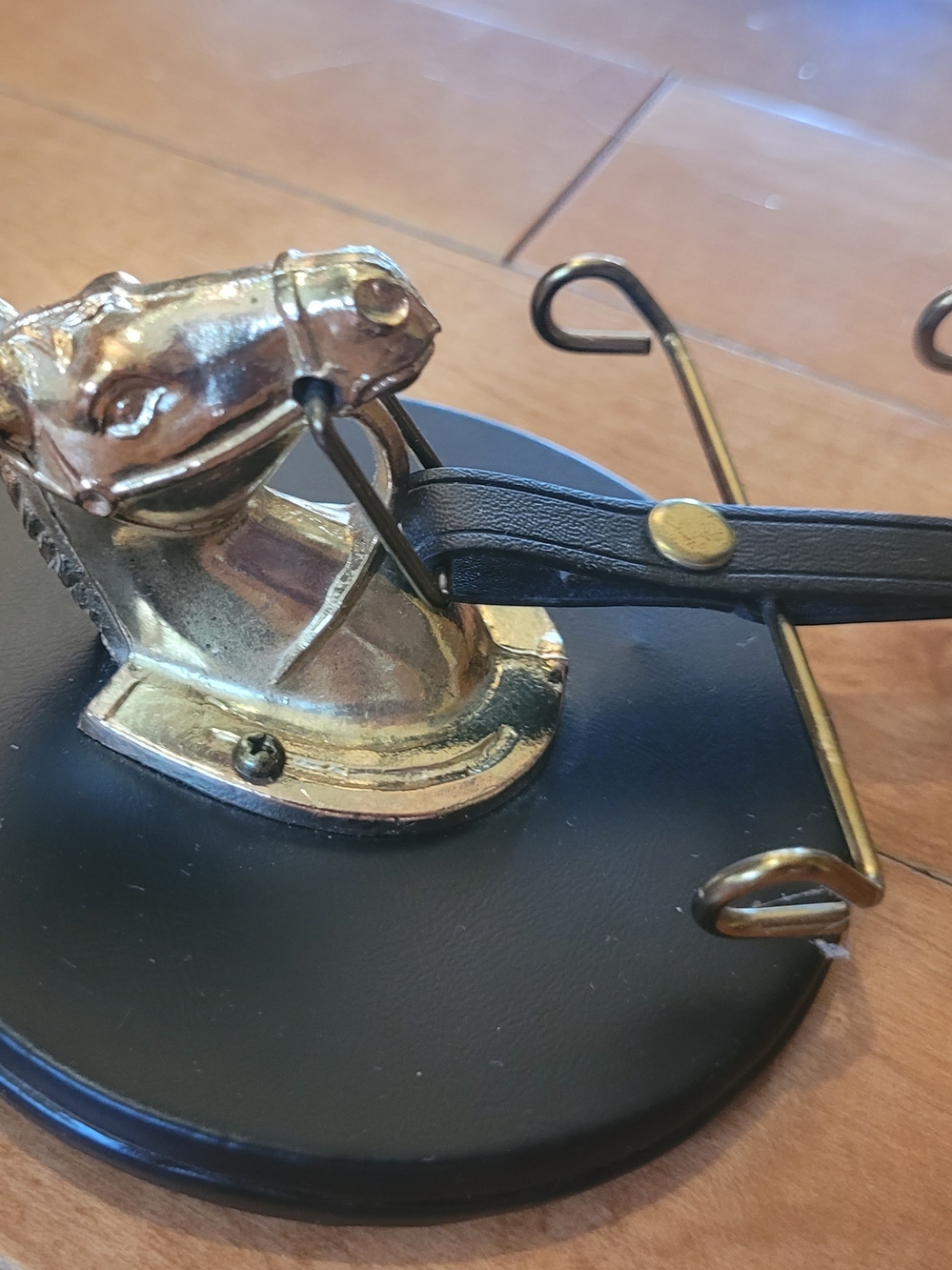 Brass Horse Bit Decorative Hat / Belt Hook - Black & Gold